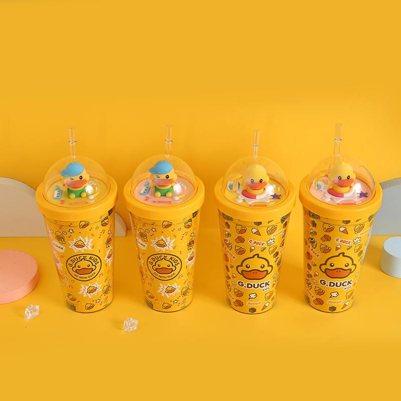 哈罗小黄鸭 潮酷弹跳塑料水杯g.8902,壹品星选