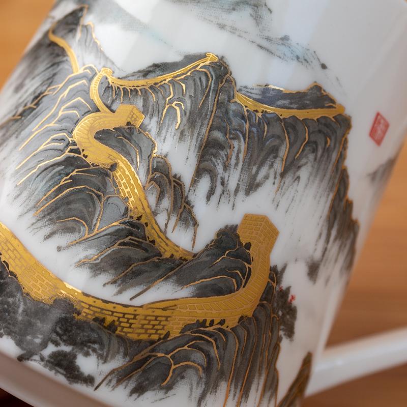 仟信慈艺 江山永固茶杯,陕西秦福优品贸易有限公司