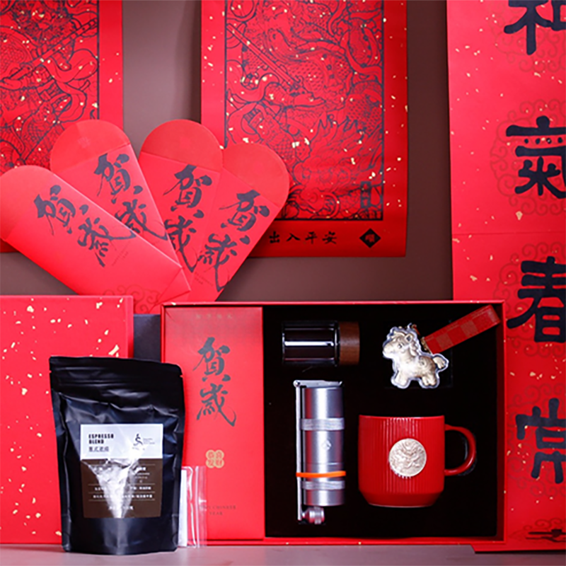 青锦  摩登时光咖啡机对联红包礼盒