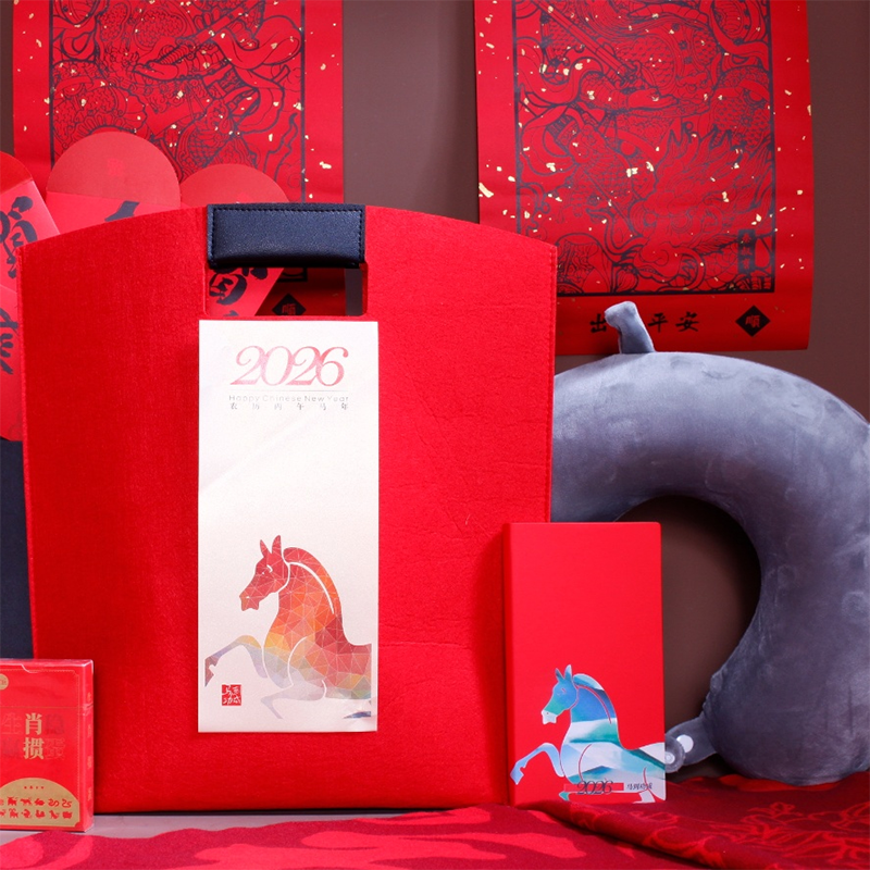 青锦  福马迎春记事本扑克对联套装