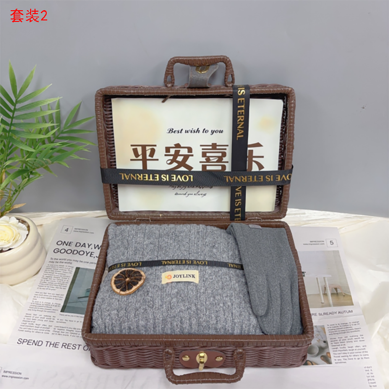 喜乐通  藤编框围巾咖啡杯套装