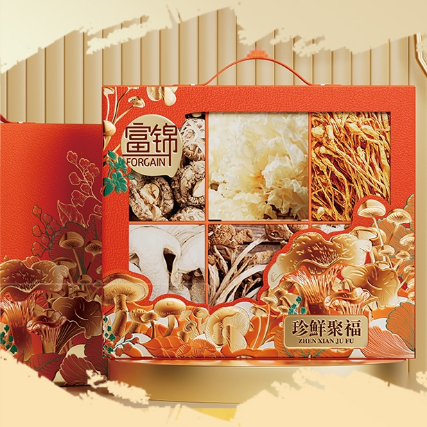 富锦  珍鲜聚福菌菇干货礼盒660g