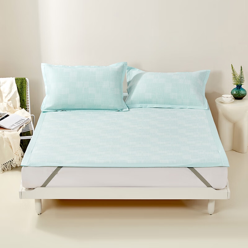 罗莱家纺  只此天青A类可水洗凉席三件套
