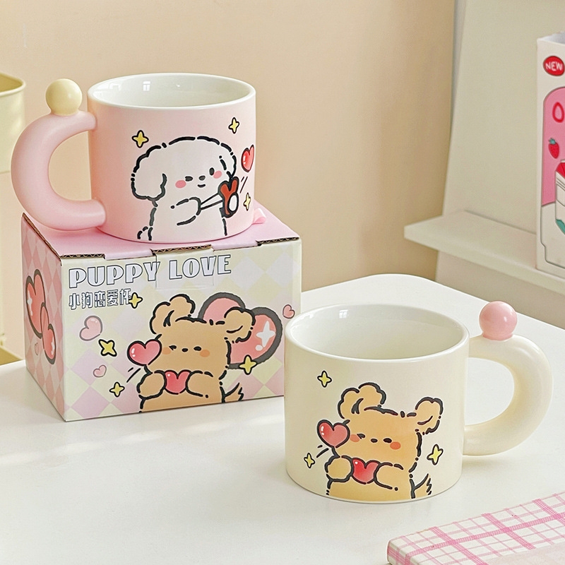 卡通陶瓷情侣杯380ml3572-2