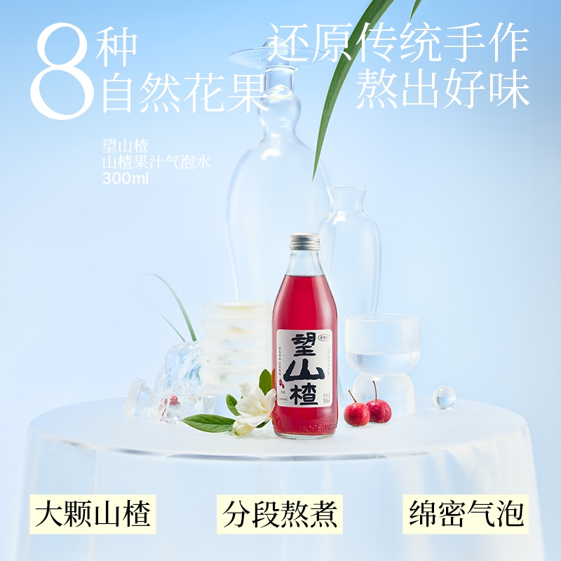 好望水 望山楂 山楂果汁气泡水300ml*24瓶