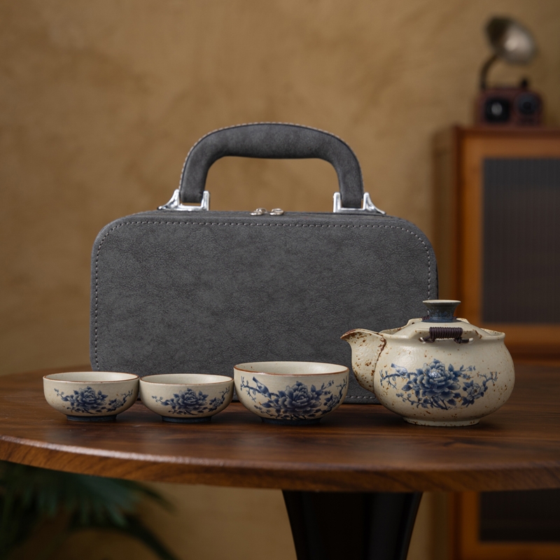 樱絮  火石红宝瓶旅行茶具定制logo