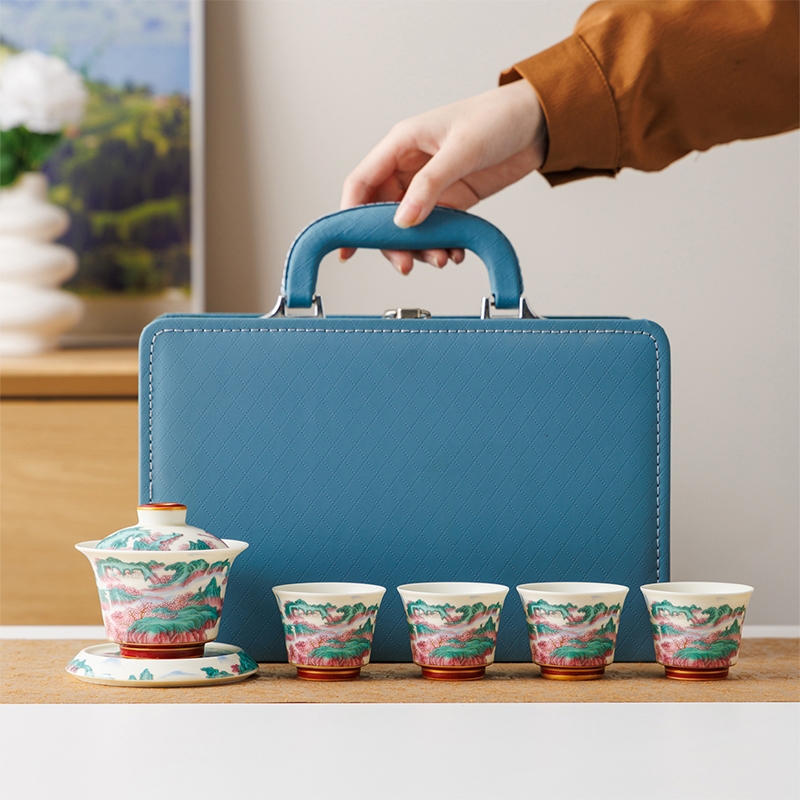 辞蕴  千里江山文创功夫茶具套装