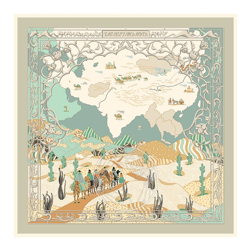 奥罗拉  手工台版印大方巾