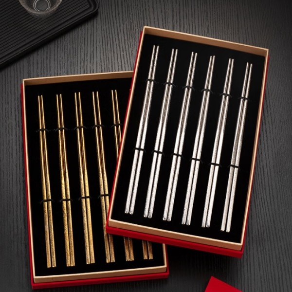 希诺  纯钛筷组6双XN-T921