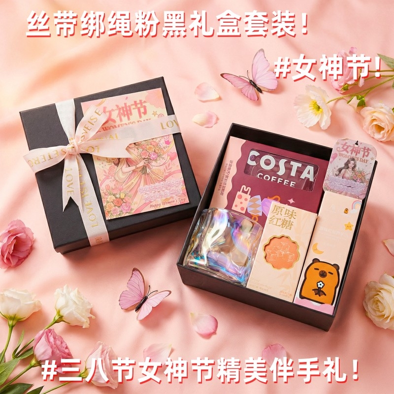 上白石  玻璃杯咖啡红糖护手霜香片组合品WMK-009