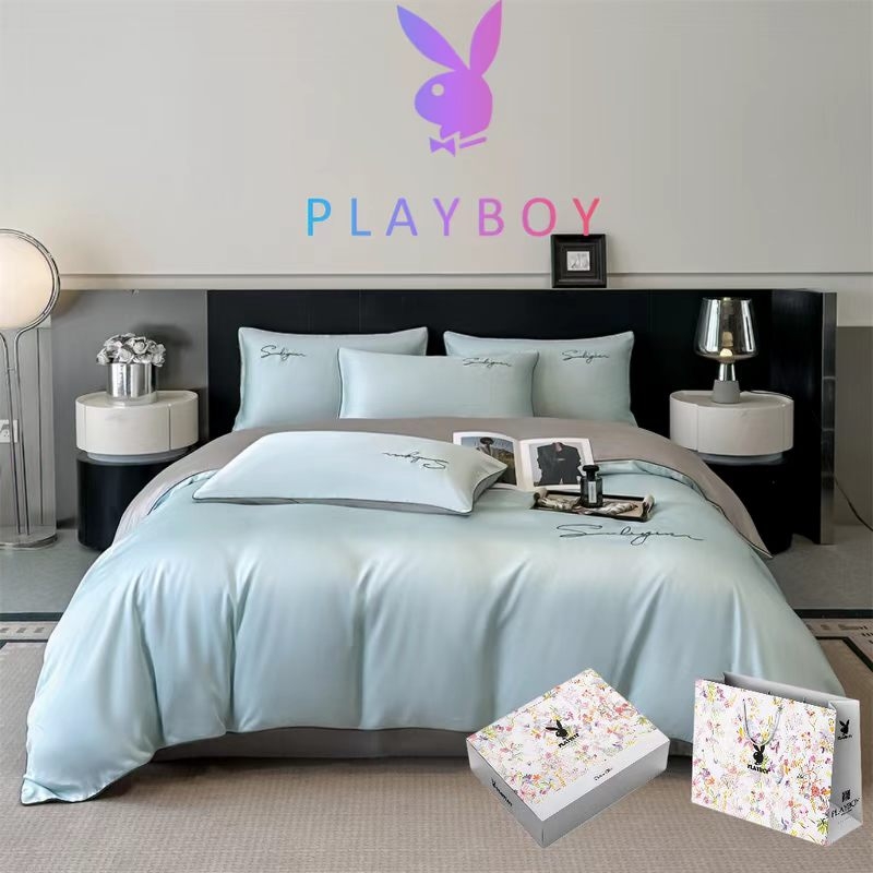 花花公子  夏季清凉冰丝轻奢刺绣四件套PLAYBOY-266