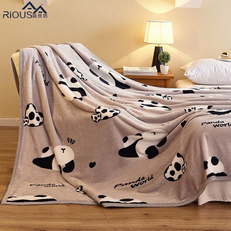 蕊丝坊  流量双面绒小清新印花毛毯