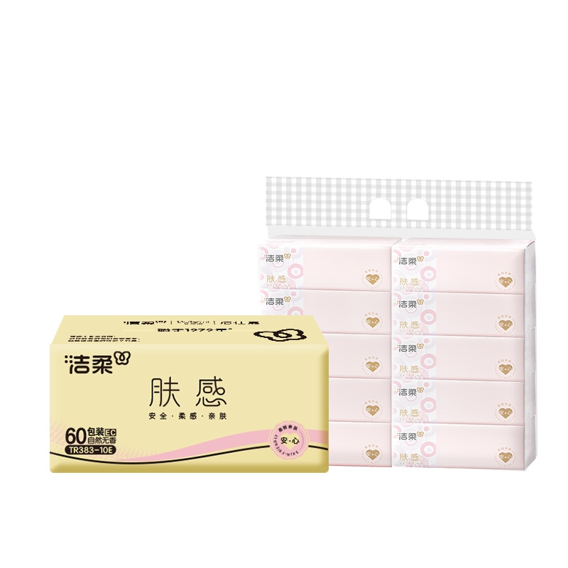 洁柔  肤感纸面巾100抽3层10包TR383-10E