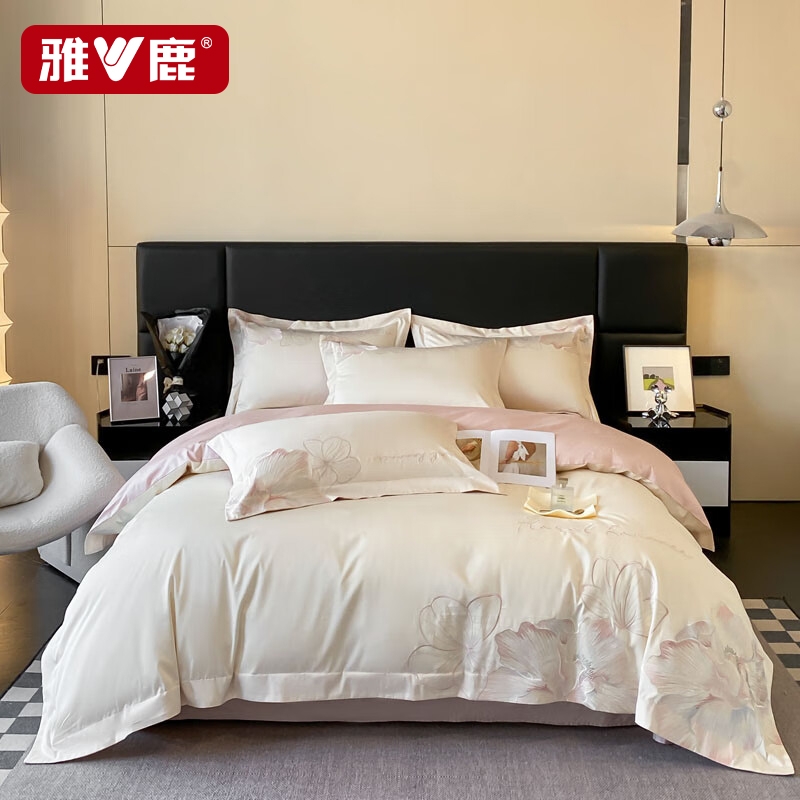 雅鹿  高支全棉轻奢刺绣四件套YLTJ085