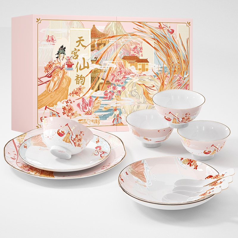 松发瓷器  碟筷碗盘套装家用餐具