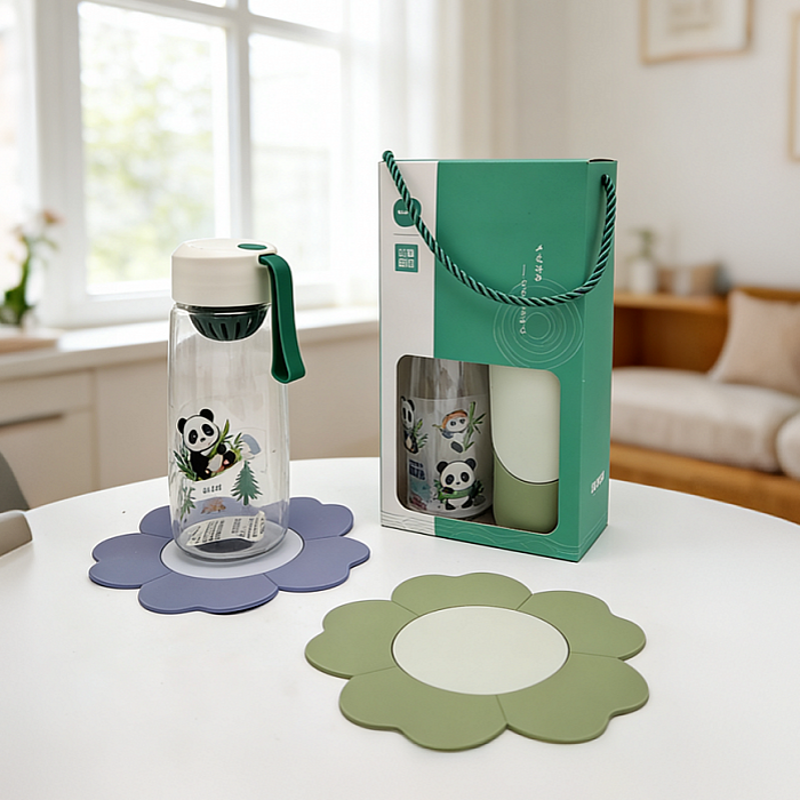 优品尚竹  严选熊猫杯隔热垫礼盒B1D1