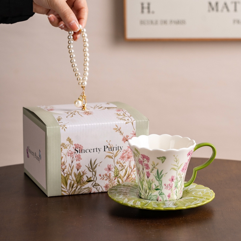 繁花陶瓷礼品咖啡杯碟250ml880