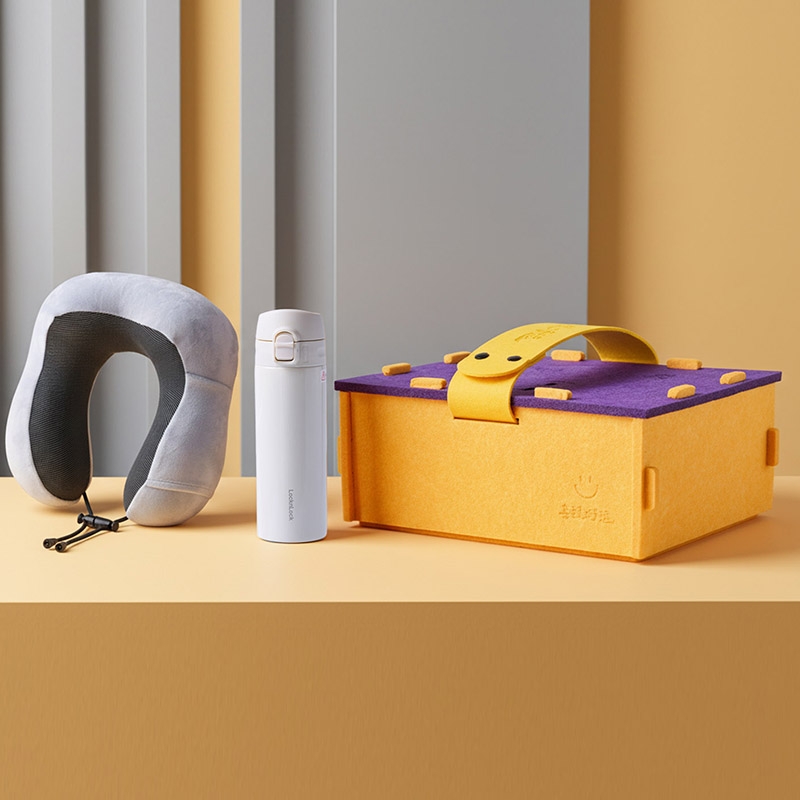 若生活  毛毡收纳乐扣保温杯U形颈枕礼盒26016