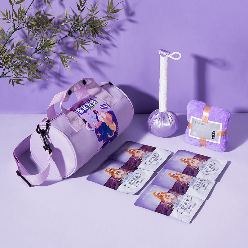 承夏文化  紫定发财财运亨通艾锤眼罩套装CX2026-A03