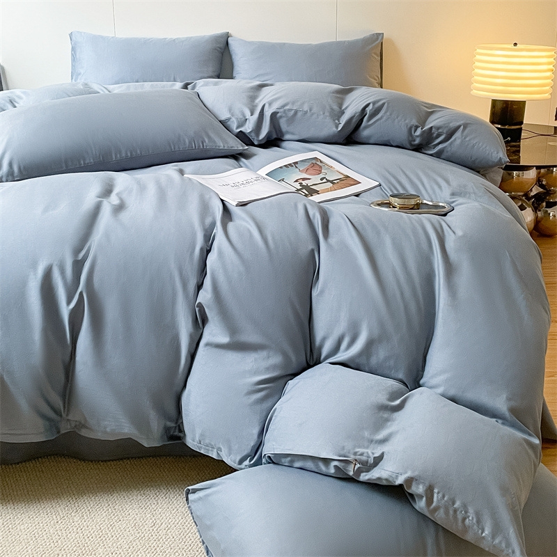 圣夫妮  全棉纯色四件套铂金蓝SFN-162