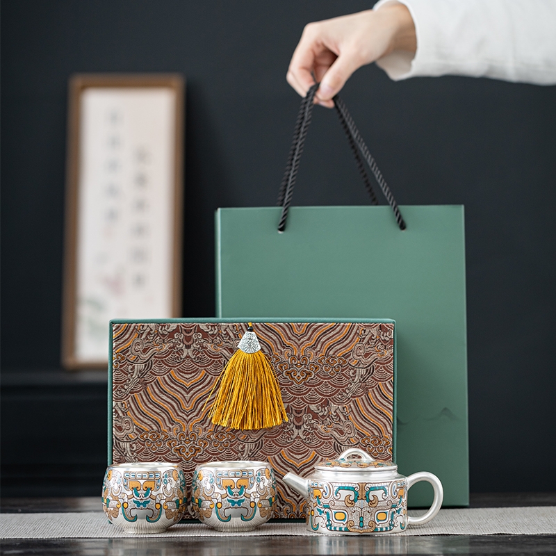 唐川  鎏银功夫茶具套装新中式高端商务