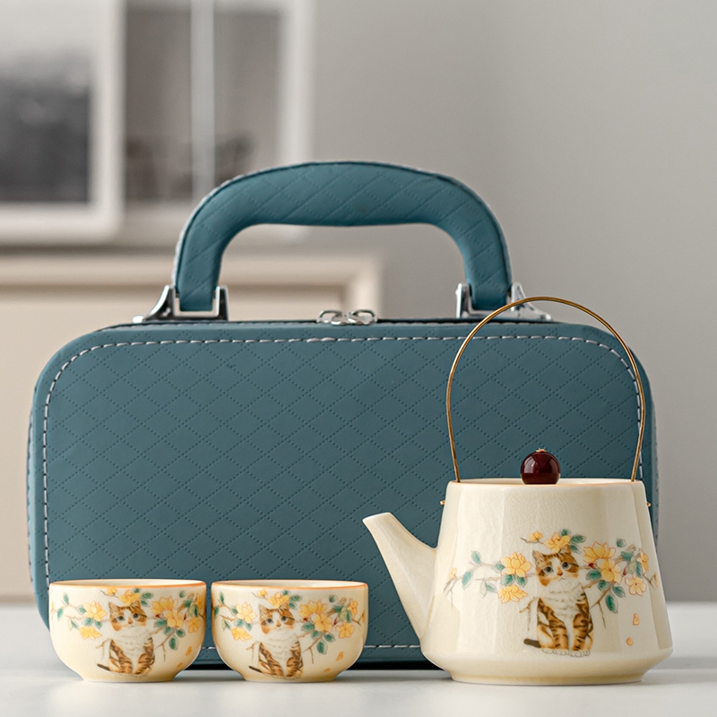 辞蕴  旅行茶具一壶二杯萌猫快客