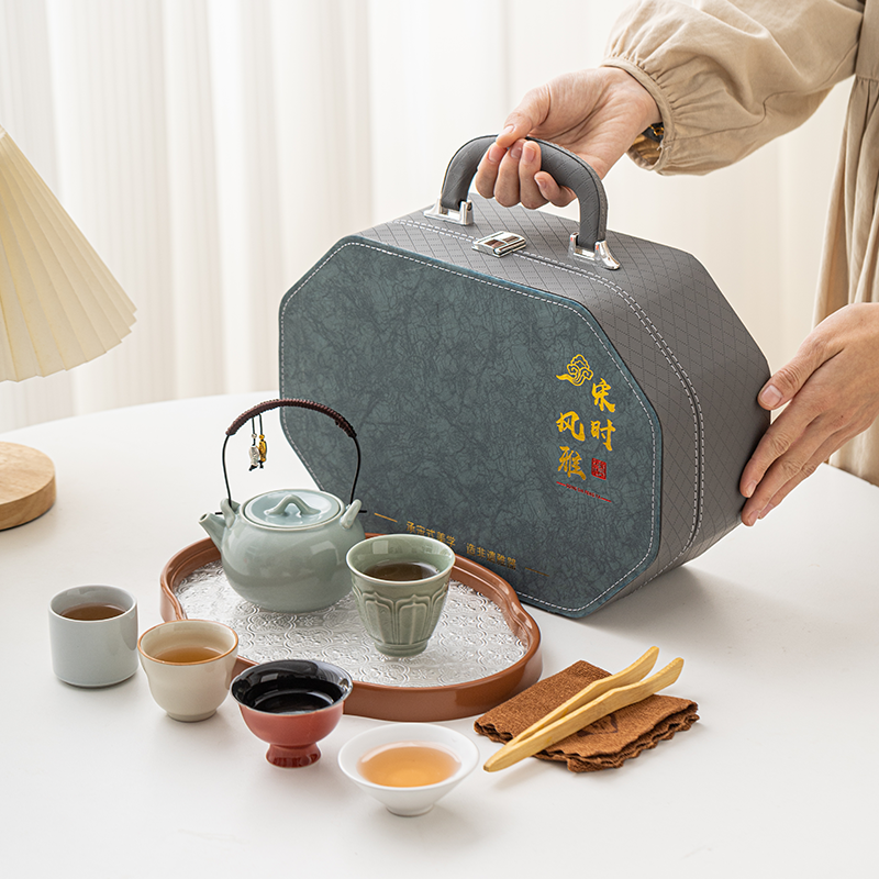 辞蕴  五大名窑旅行茶具套装