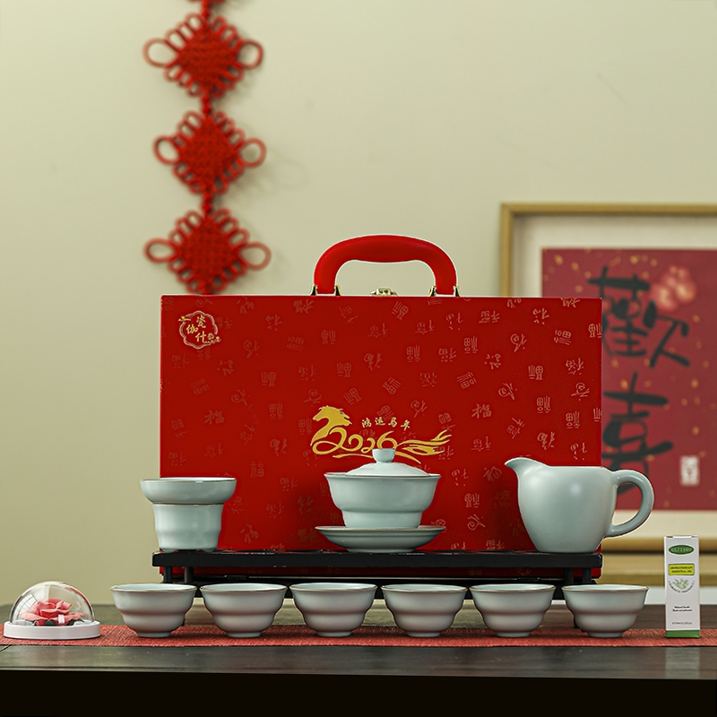 花开富贵汝窑茶具香薰套组CJS-RY-013