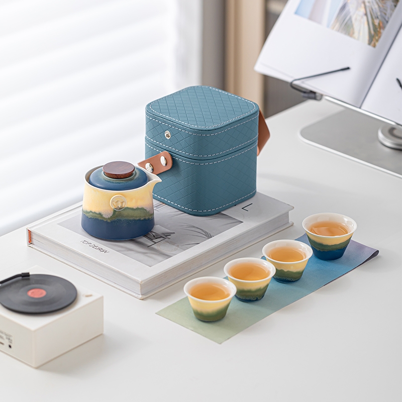 辞蕴  旅行茶具一壶四杯快客杯套装