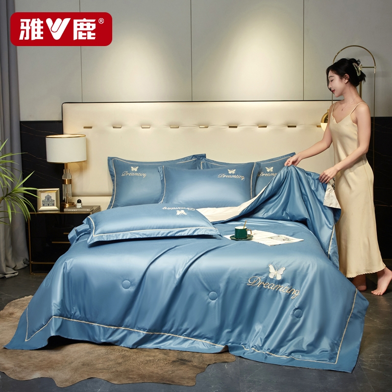雅鹿  亲肤刺绣冰丝夏凉被YLBX101