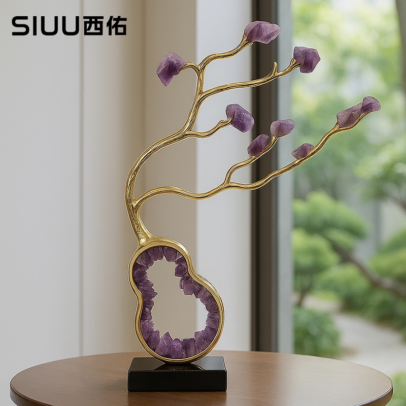 西佑  福禄双喜水晶纳福葫芦摆件BJ08