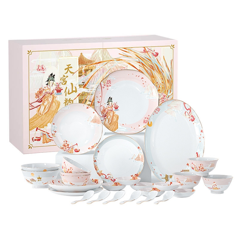 松发瓷器  陶瓷套装耐高温餐具礼盒