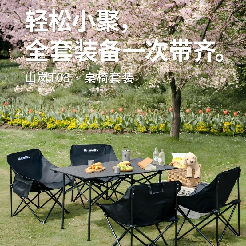 挪客  山岚T03桌椅套装一桌四椅CNK2550JJ031