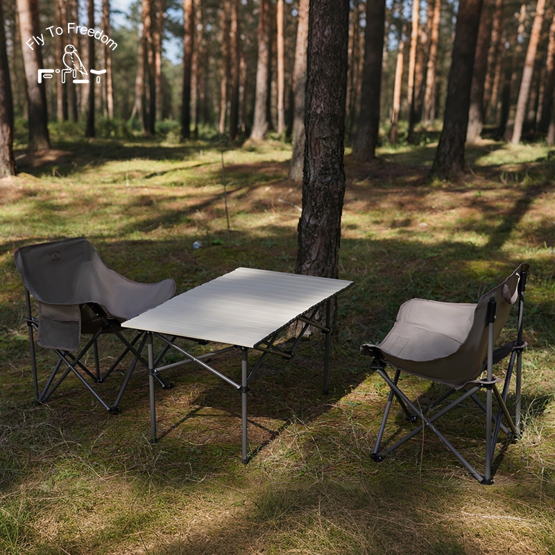 飞图乐  月亮椅长桌三件套折叠桌椅套装ZDZY1702