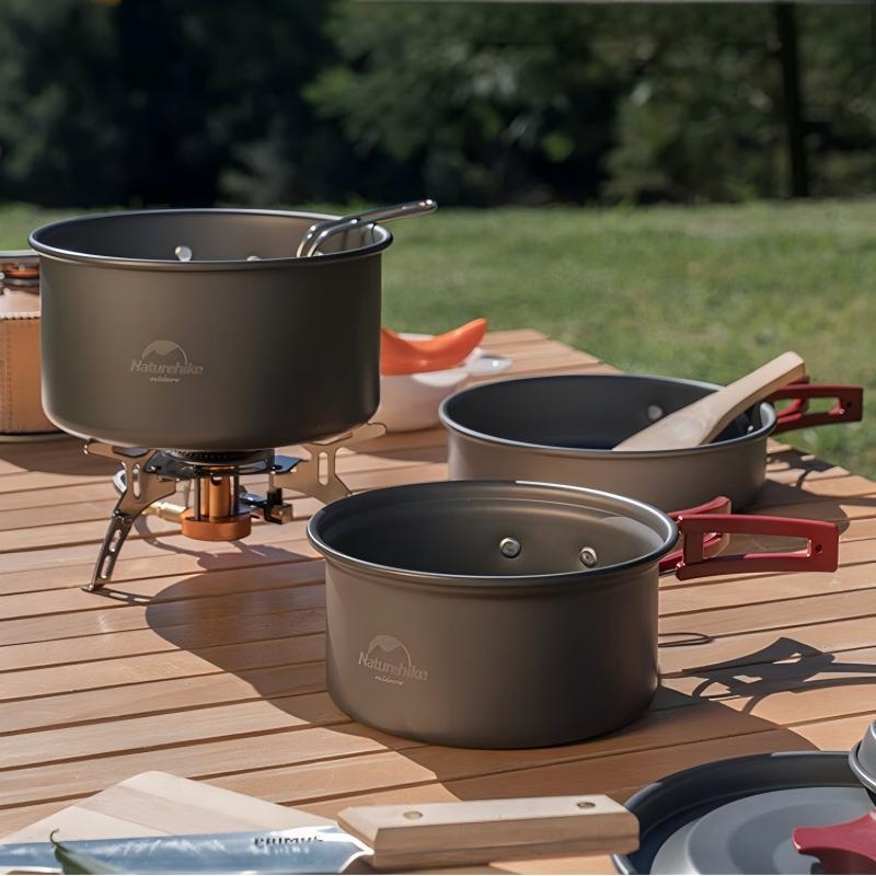 挪客  2-3人野营套锅_灰色NH15T203-G