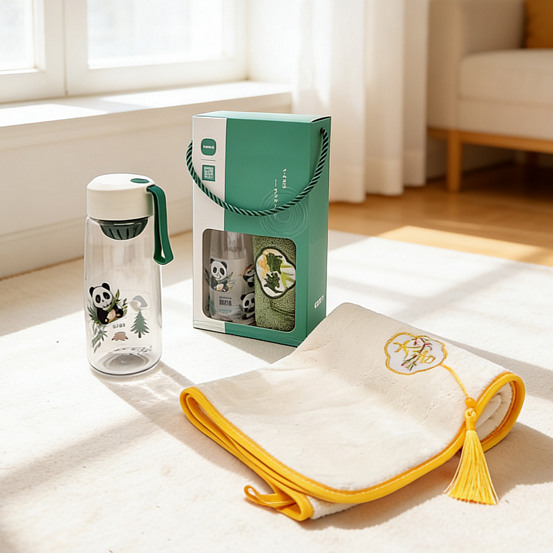 优品尚竹  严选熊猫杯国风毛巾礼盒A13B1
