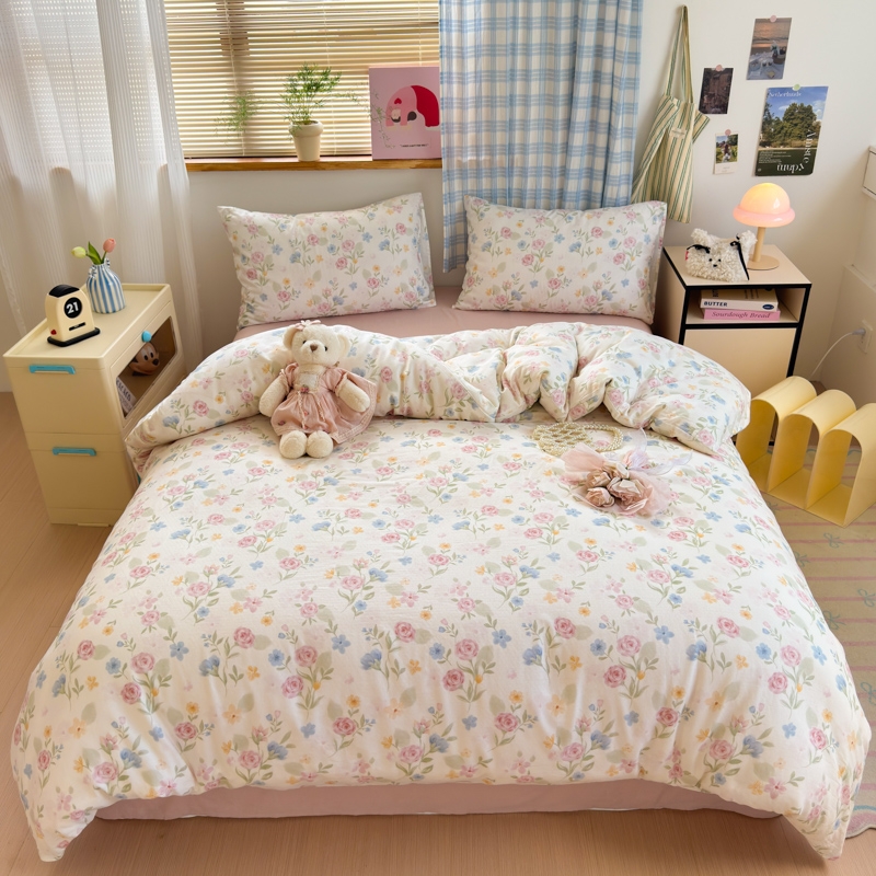 花花公子  新疆全棉双层纱小清新印花四件套PLAYBOY-173