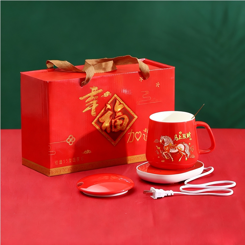 顺聪  恒温红色陶瓷杯300ml