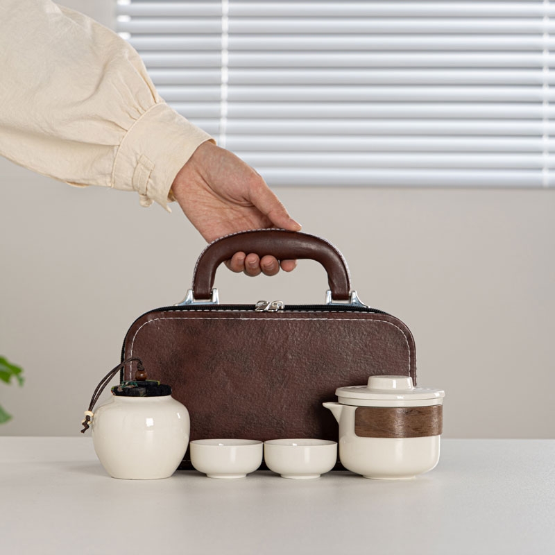 樱絮  色釉螺纹盖旅行快客套装