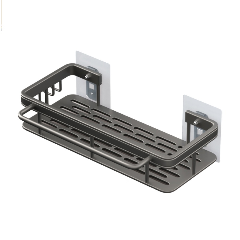 佳帮手  长方水槽沥水篮单层带钩杆款枪灰JBS-ZWL-5218B-DGY