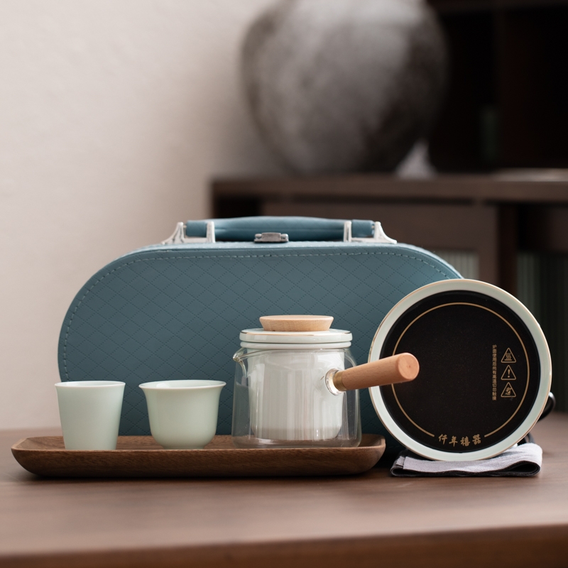 高端青山玉煮茶器套装户外踏青