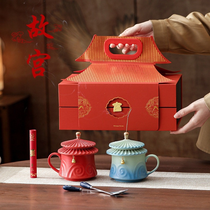 湖里堂  中式宫廷风陶瓷咖啡杯情侣对杯