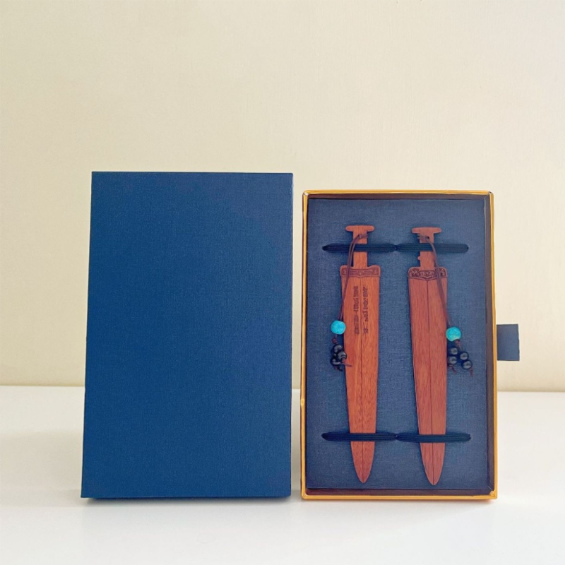 尚元堂  中国风越王勾践剑木质书签2件套