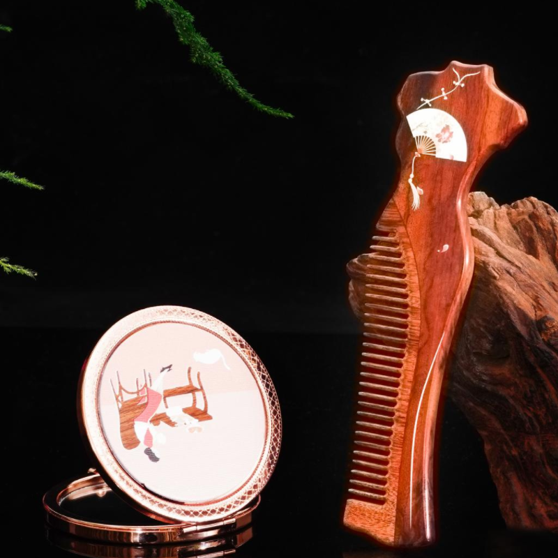 尚元堂  旗袍木梳随身镜2件套创意伴手礼JXW230