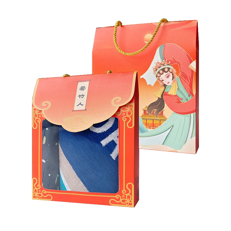 爱竹人  红韵礼盒运动毛巾晴雨伞2件套A09