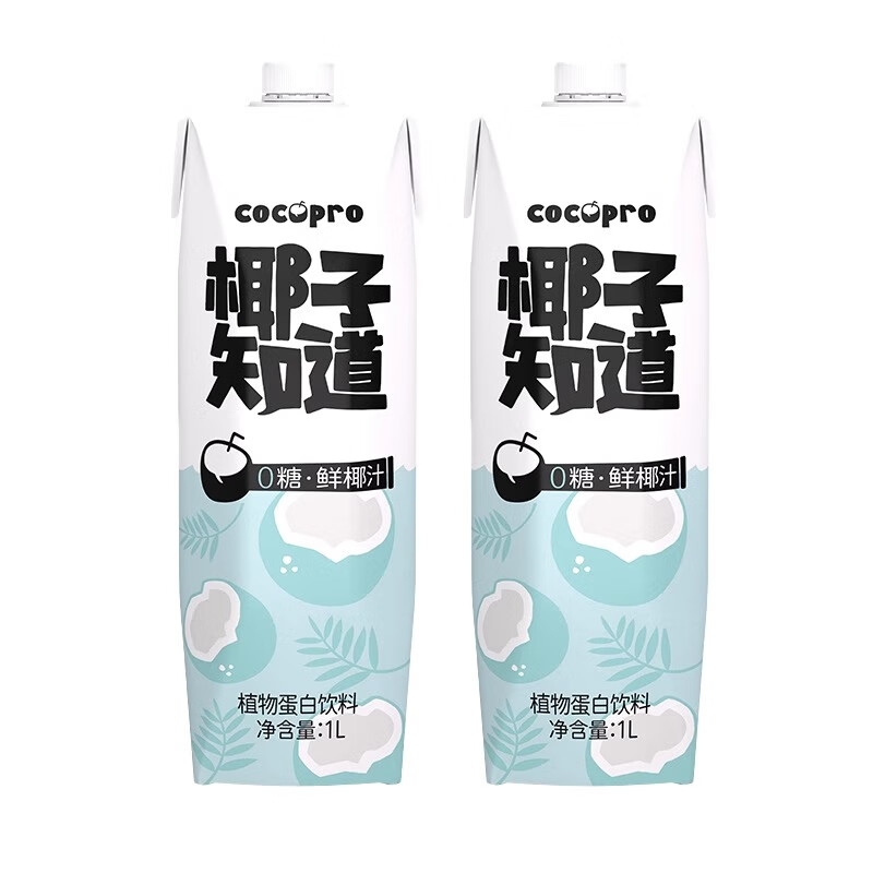 椰子知道  0糖鲜椰汁1000ml*2