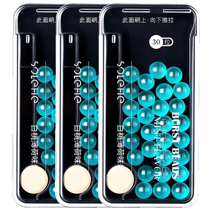 和风雨 白桃薄荷味3盒装口腔爆珠口香糖ZQ279