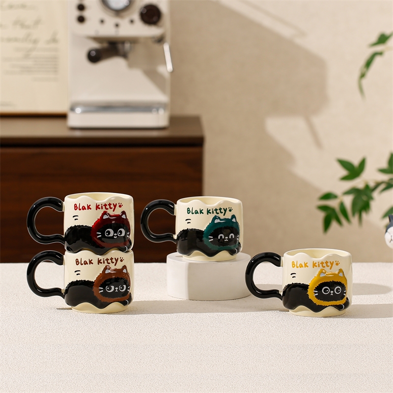 黑猫陶瓷叠叠杯陶瓷杯300ml6203