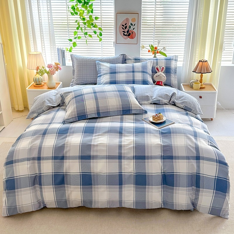 洁丽雅  亲肤格纹四件套CP1001