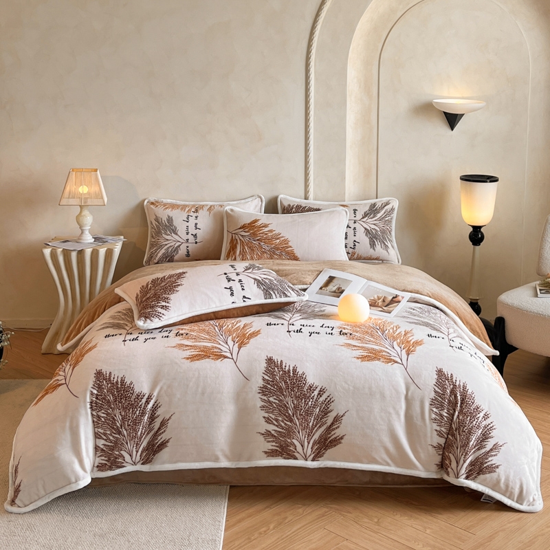 多奇曼  牛奶绒包边四件套